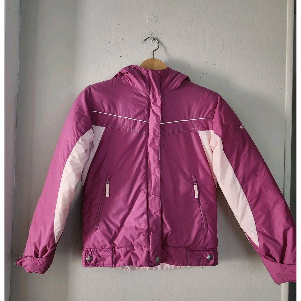Columbia Omni-Tech Girls 10/12 Youth Hooded Ski Snow Jacket Pink Insulated Zip